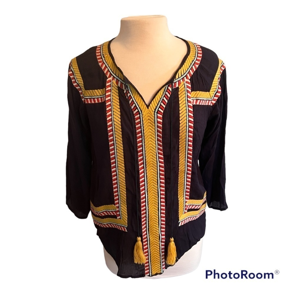 THML Embroidered Boho Blouse - Small